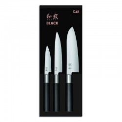 Conjunto KAI 3 Facas Wasabi Black Japonês