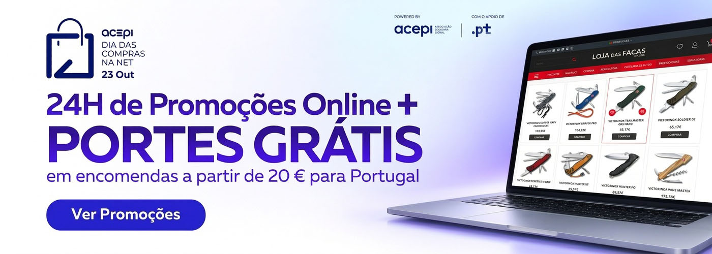 Dia das Compras na NET 2026 - 24 horas de promoções online e portes grátis na Loja das Facas